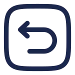Undo Left Round Square SVG Icon